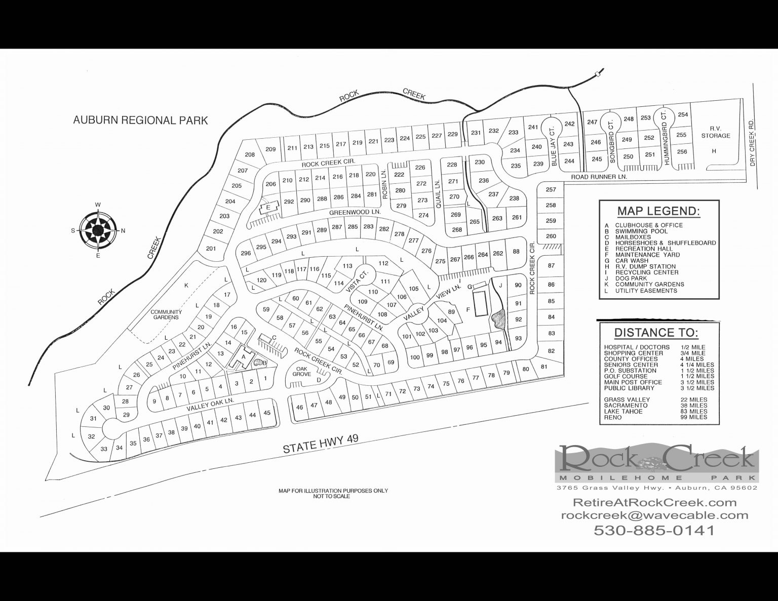 Map Rock Creek Mobilehome Community